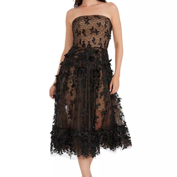 Dress the population black tulle dress